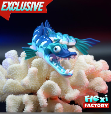 Flexi 梭鱼-3D合纵社-3D打印模型STL格式3mf格式免费下载！