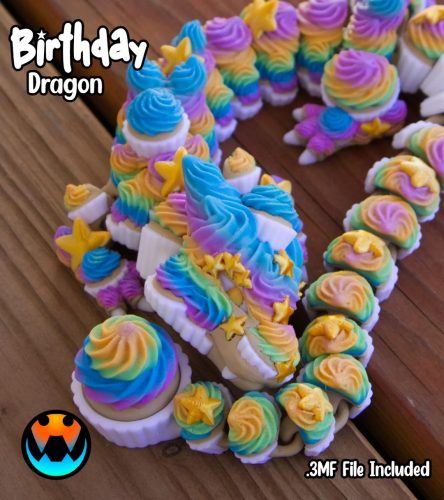 Cinderwing3D 生日蛋糕龙-3D合纵社-3D打印模型STL格式3mf格式免费下载！
