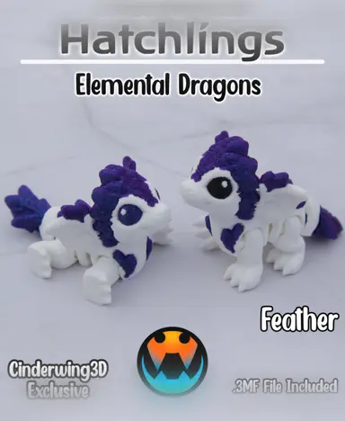 图片[5]-Cinderwing3D 元素巨龙 6款 幼龙礼包-3D合纵社-3D打印模型STL格式3mf格式免费下载！