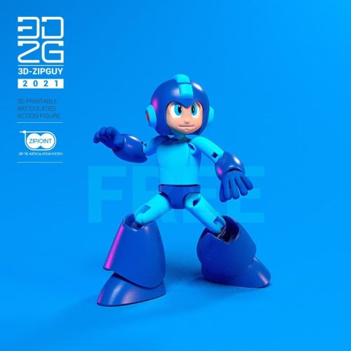 关节人偶 洛克人-3D合纵社-3D打印模型STL格式3mf格式免费下载！