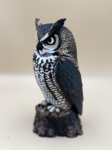 警觉的猫头鹰 上色版-3D合纵社-3D打印模型STL格式3mf格式免费下载！