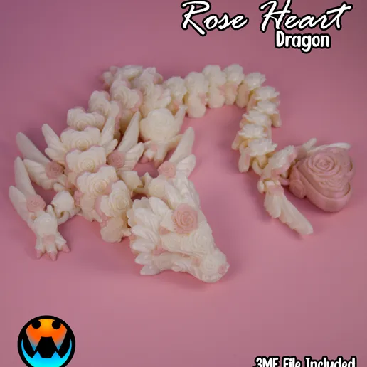 Cinderwing3D 玫瑰之心龙-3D合纵社-3D打印模型STL格式3mf格式免费下载！