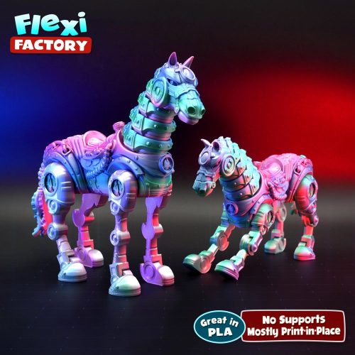Flexi 赛博机械马 机甲马-3D合纵社-3D打印模型STL格式3mf格式免费下载！