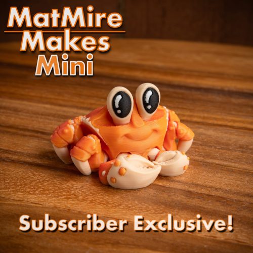 MatMire Makes Mini 可爱的小螃蟹-3D合纵社-3D打印模型STL格式3mf格式免费下载！