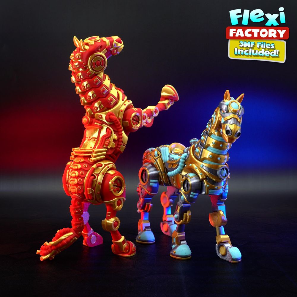 图片[2]-Flexi 赛博机械马 机甲马-3D合纵社-3D打印模型STL格式3mf格式免费下载！