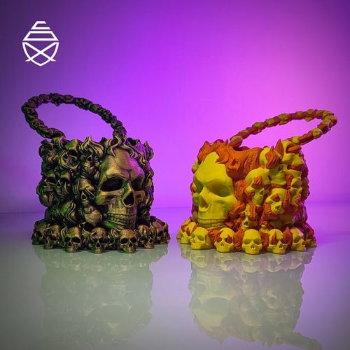 PipeCox NO:003  骷髅装饰篮兼花盆-3D合纵社-3D打印模型STL格式3mf格式免费下载！