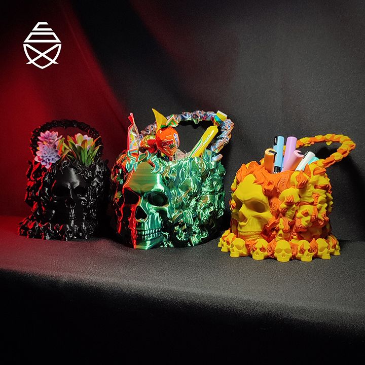 图片[3]-PipeCox NO:003  骷髅装饰篮兼花盆-3D合纵社-3D打印模型STL格式3mf格式免费下载！