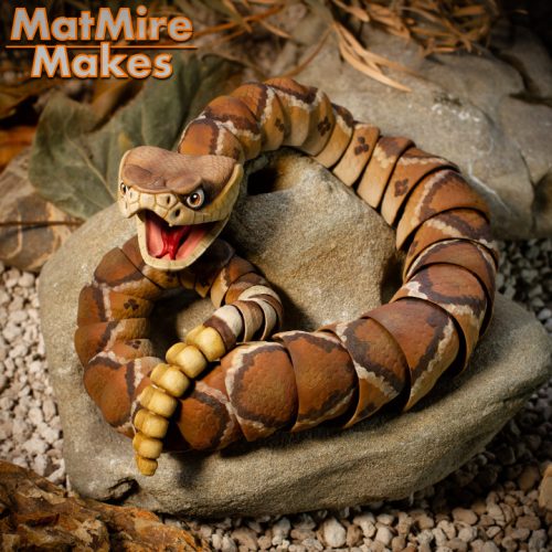 MatMire Makes NO:044 响尾蛇卡扣式蛇头-3D合纵社-3D打印模型STL格式3mf格式免费下载！