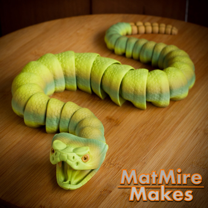 图片[2]-MatMire Makes NO:044 响尾蛇卡扣式蛇头-3D合纵社-3D打印模型STL格式3mf格式免费下载！