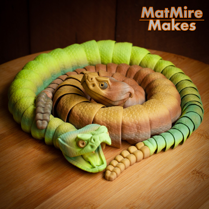 图片[3]-MatMire Makes NO:044 响尾蛇卡扣式蛇头-3D合纵社-3D打印模型STL格式3mf格式免费下载！