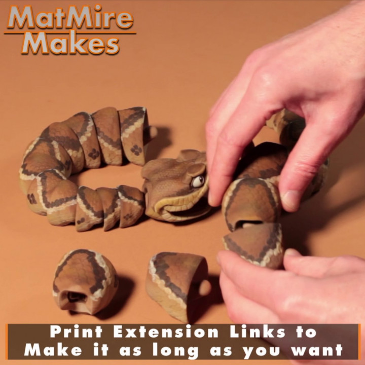图片[5]-MatMire Makes NO:044 响尾蛇卡扣式蛇头-3D合纵社-3D打印模型STL格式3mf格式免费下载！