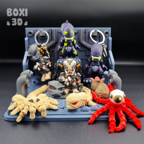 BOXI3D NO:010 《异形大战铁血战士》玩具套装-3D合纵社-3D打印模型STL格式3mf格式免费下载！