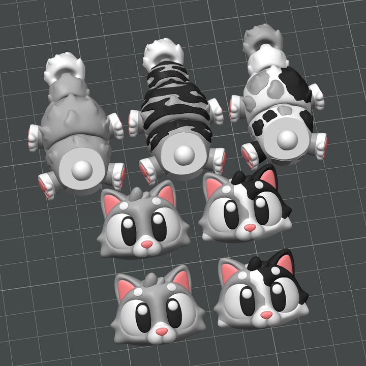 图片[2]-3DGOB NO:083  猫咪游戏套装-3D合纵社-3D打印模型STL格式3mf格式免费下载！