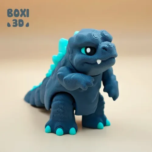 BOXI3D NO:008 可爱风格迷你哥斯拉-3D合纵社-3D打印模型STL格式3mf格式免费下载！