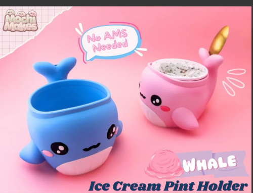 MochiMakes NO:008 鲸鱼冰淇淋托-3D合纵社-3D打印模型STL格式3mf格式免费下载！
