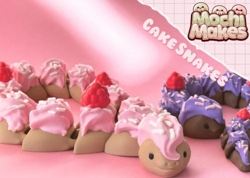 MochiMakes NO:014 蛋糕蛇-3D合纵社-3D打印模型STL格式3mf格式免费下载！