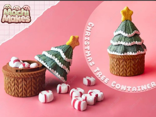 MochiMakes NO:016 圣诞树形容器-3D合纵社-3D打印模型STL格式3mf格式免费下载！