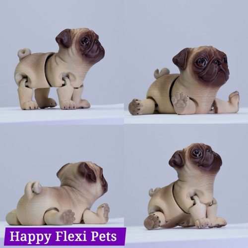 Happy Flexi Pets 哈巴狗-3D合纵社-3D打印模型STL格式3mf格式免费下载！