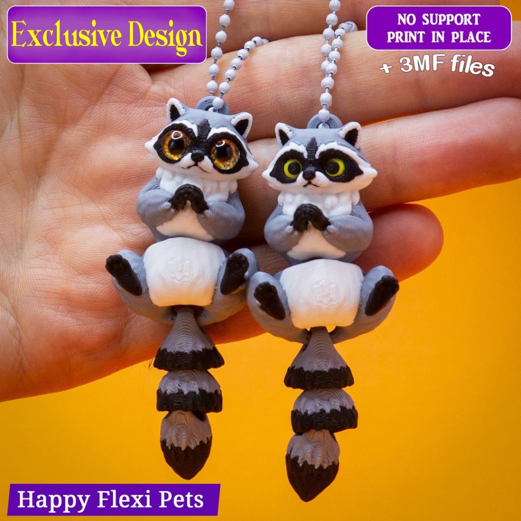 图片[4]-Happy Flexi Pets 浣熊-3D合纵社-3D打印模型STL格式3mf格式免费下载！