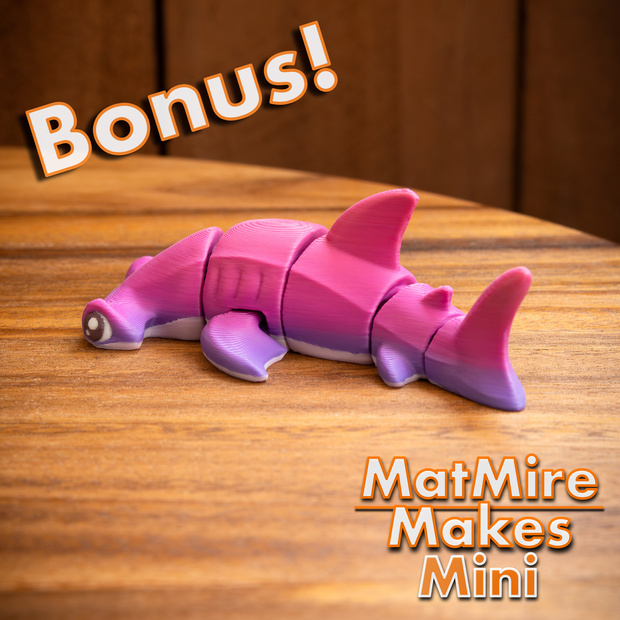 图片[2]-MatMire Makes Mini 名称: 迷你锤头鲨-3D合纵社-3D打印模型STL格式3mf格式免费下载！