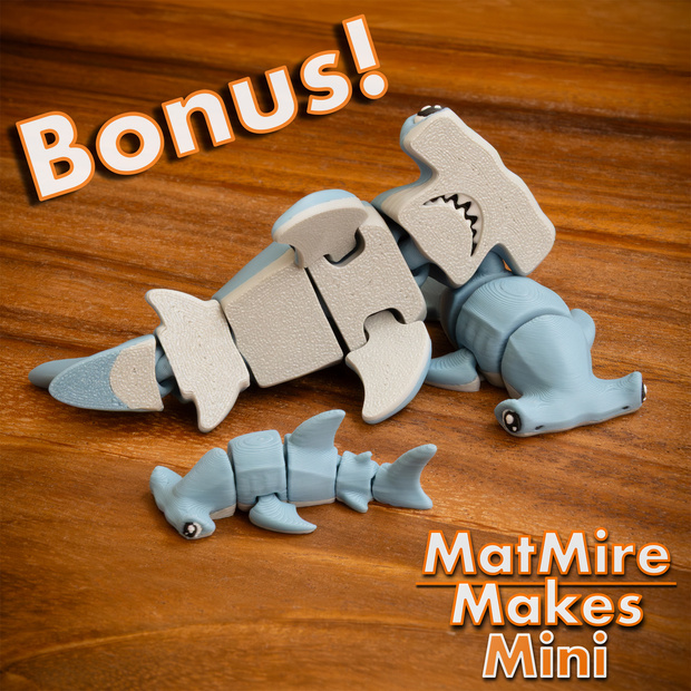 图片[3]-MatMire Makes Mini 名称: 迷你锤头鲨-3D合纵社-3D打印模型STL格式3mf格式免费下载！