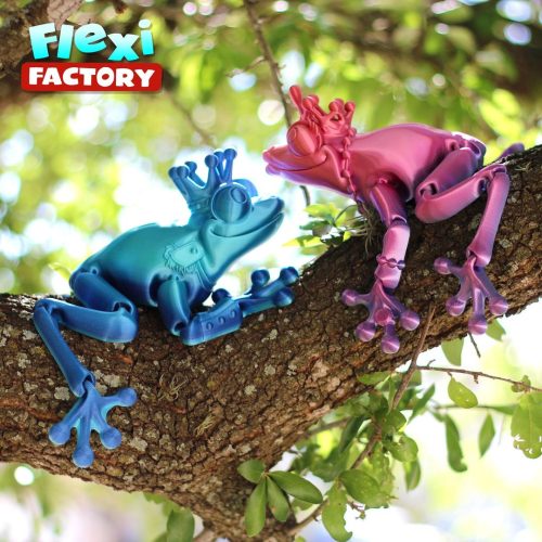 Flexi 皇冠青蛙-3D合纵社-3D打印模型STL格式3mf格式免费下载！