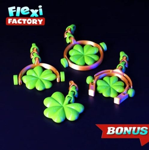Flexi 四叶草-3D合纵社-3D打印模型STL格式3mf格式免费下载！