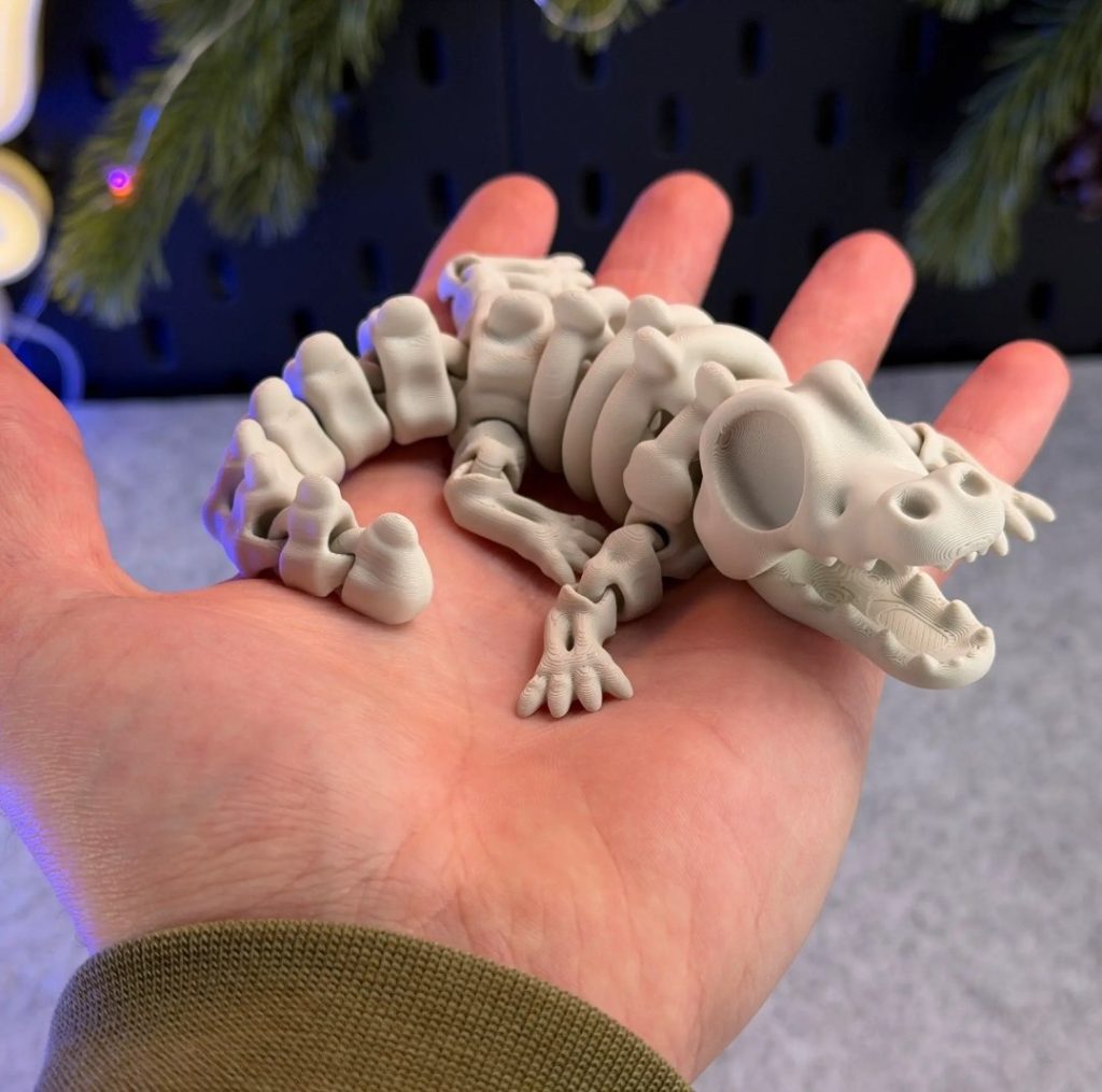 骨架鳄鱼-3D合纵社-3D打印模型STL格式3mf格式免费下载！