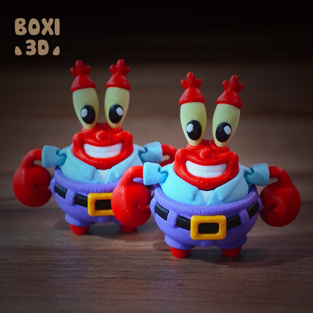 BOXI3D 蟹老板-3D合纵社-3D打印模型STL格式3mf格式免费下载！