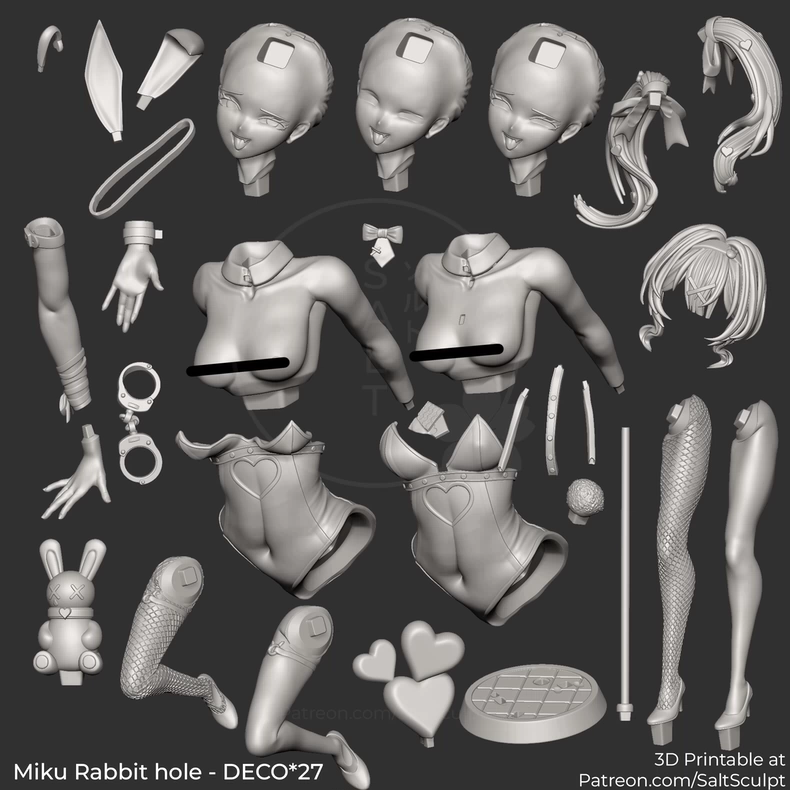 图片[4]-初音未来 兔女郎 3d打印图纸-3D合纵社-3D打印模型STL格式3mf格式免费下载！