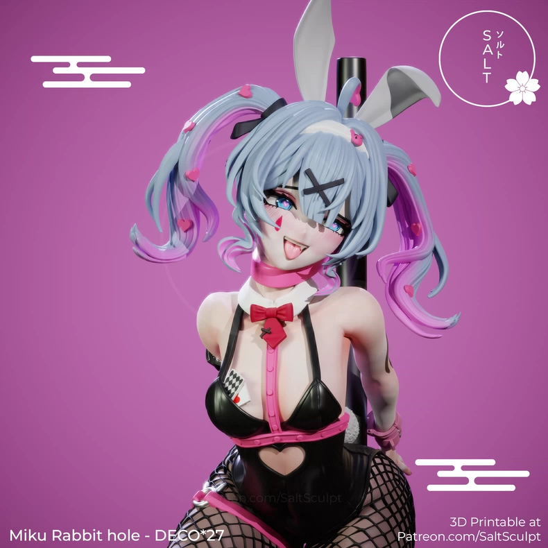 初音未来 兔女郎 3d打印图纸-3D合纵社-3D打印模型STL格式3mf格式免费下载！