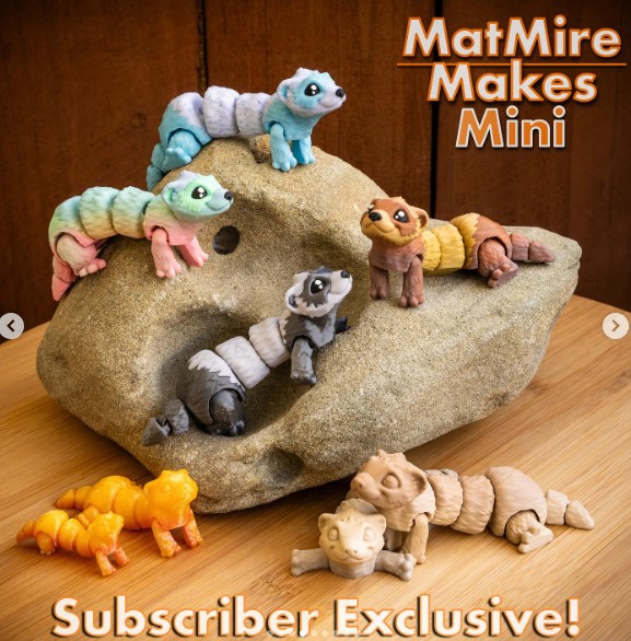 MatMire Makes Mini 迷你雪貂-3D合纵社-3D打印模型STL格式3mf格式免费下载！