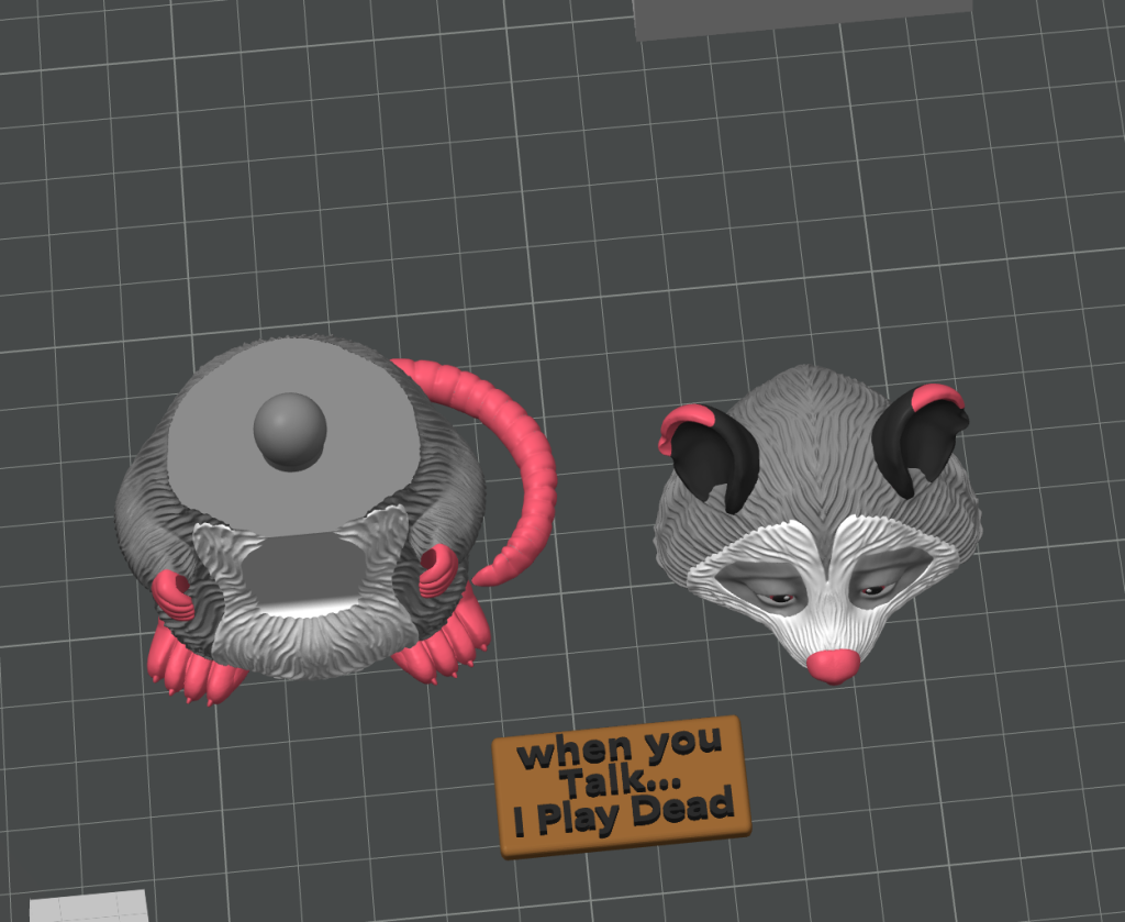 图片[3]-Space Monkey 3D Designs 个性动物系列-负鼠-3D合纵社-3D打印模型STL格式3mf格式免费下载！