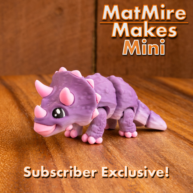 图片[4]-MatMire Makes Mini 迷你三角龙-3D合纵社-3D打印模型STL格式3mf格式免费下载！