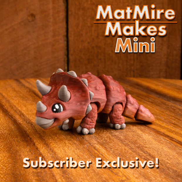 图片[2]-MatMire Makes Mini 迷你三角龙-3D合纵社-3D打印模型STL格式3mf格式免费下载！