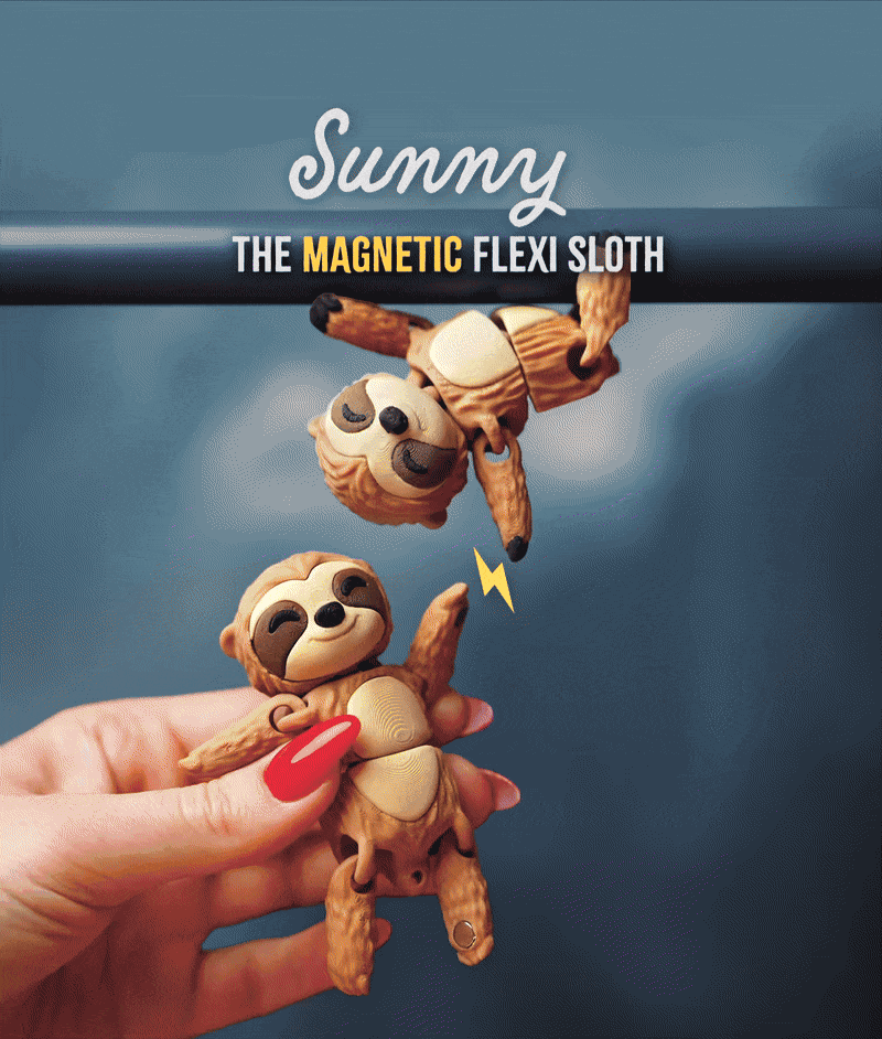 BlobLab 灵活树懒 Sunny 磁吸牵手玩伴-3D合纵社-3D打印模型STL格式3mf格式免费下载！