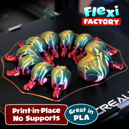 Flexi 可爱毛毛虫-3D合纵社-3D打印模型STL格式3mf格式免费下载！