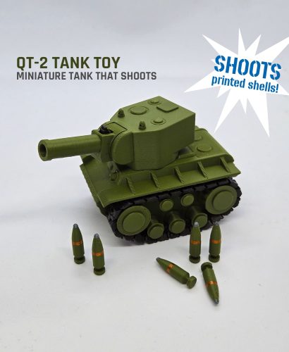 QT-2 坦克玩具 能发射炮弹的迷你坦克-3D合纵社-3D打印模型STL格式3mf格式免费下载！