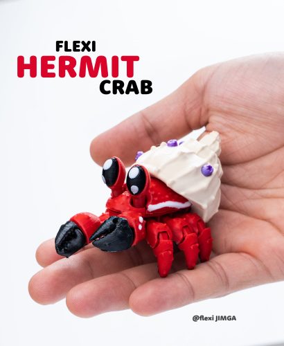 Flexi Jimga 关节可动螃蟹-3D合纵社-3D打印模型STL格式3mf格式免费下载！