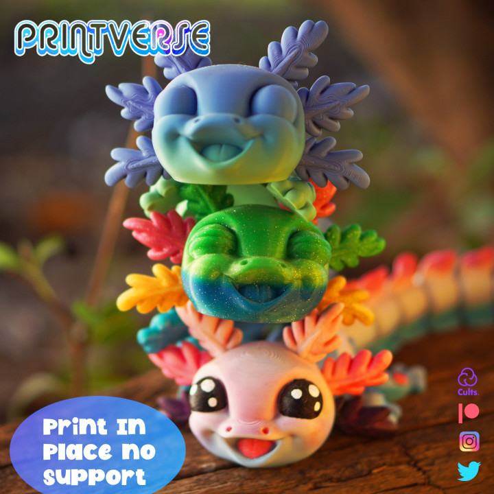 图片[5]-Printverse 可爱幼年美西螈-3D合纵社-3D打印模型STL格式3mf格式免费下载！