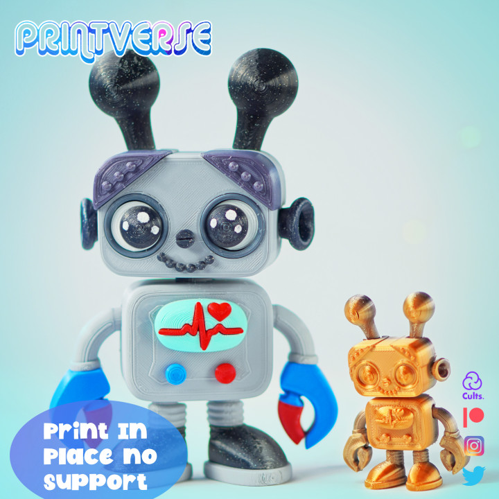 Printverse 可爱机器人宝宝-3D合纵社-3D打印模型STL格式3mf格式免费下载！
