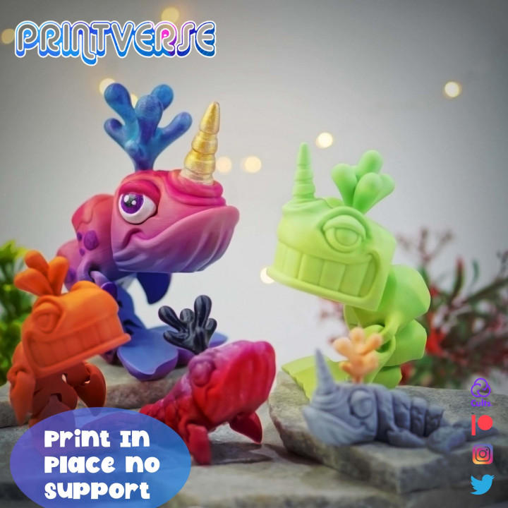 图片[5]-Printverse 独角鲸与幼年独角鲸-3D合纵社-3D打印模型STL格式3mf格式免费下载！