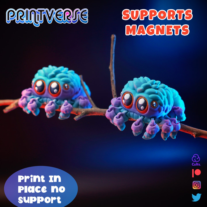 Printverse 幼年跳蛛-3D合纵社-3D打印模型STL格式3mf格式免费下载！