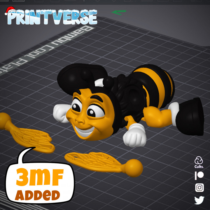 图片[2]-Printverse 蜜蜂-3D合纵社-3D打印模型STL格式3mf格式免费下载！