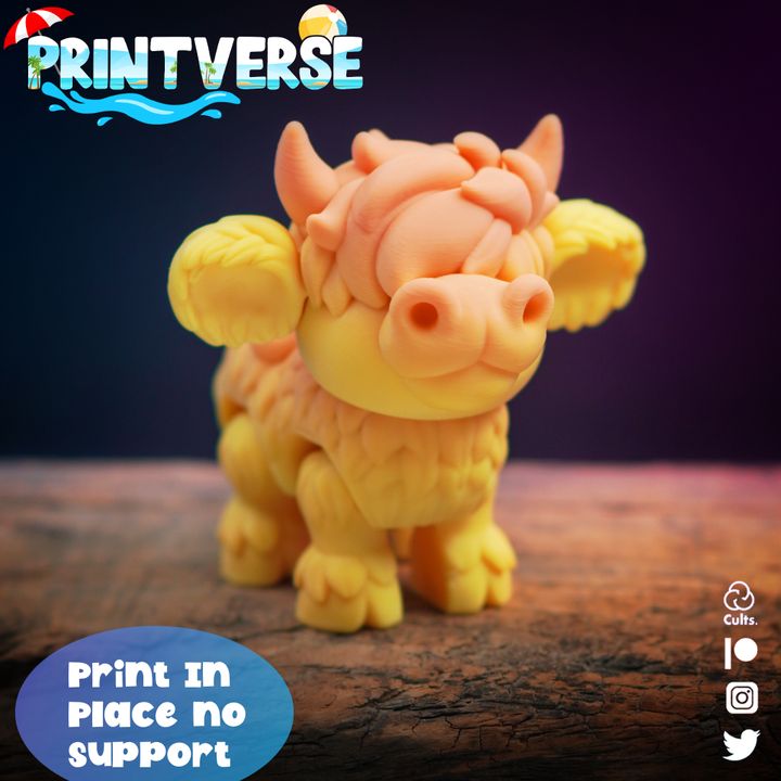 图片[5]-Printverse  Flexy Cow 高地牛-3D合纵社-3D打印模型STL格式3mf格式免费下载！