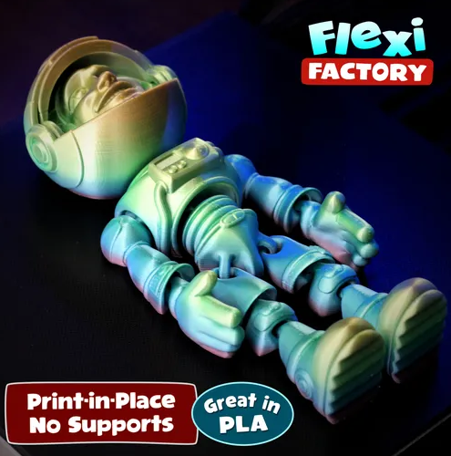 图片[5]-FlexiFactory 无需组装（一体打印）的宇航员模型-3D合纵社-3D打印模型STL格式3mf格式免费下载！