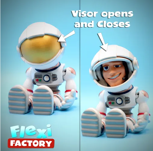 图片[4]-FlexiFactory 无需组装（一体打印）的宇航员模型-3D合纵社-3D打印模型STL格式3mf格式免费下载！