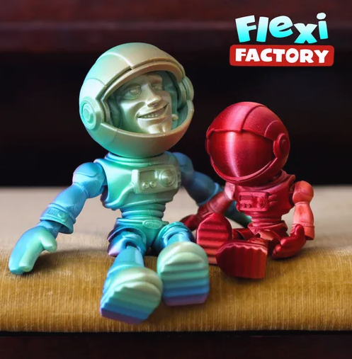 图片[3]-FlexiFactory 无需组装（一体打印）的宇航员模型-3D合纵社-3D打印模型STL格式3mf格式免费下载！