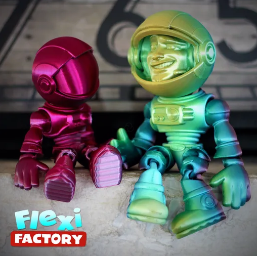 图片[2]-FlexiFactory 无需组装（一体打印）的宇航员模型-3D合纵社-3D打印模型STL格式3mf格式免费下载！
