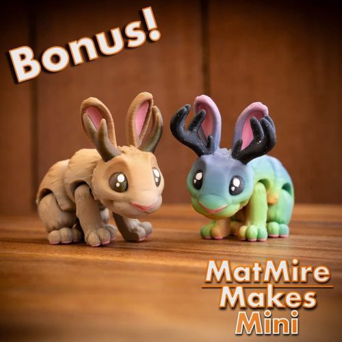 MatMire Makes Mini 迷你鹿角兔-3D合纵社-3D打印模型STL格式3mf格式免费下载！